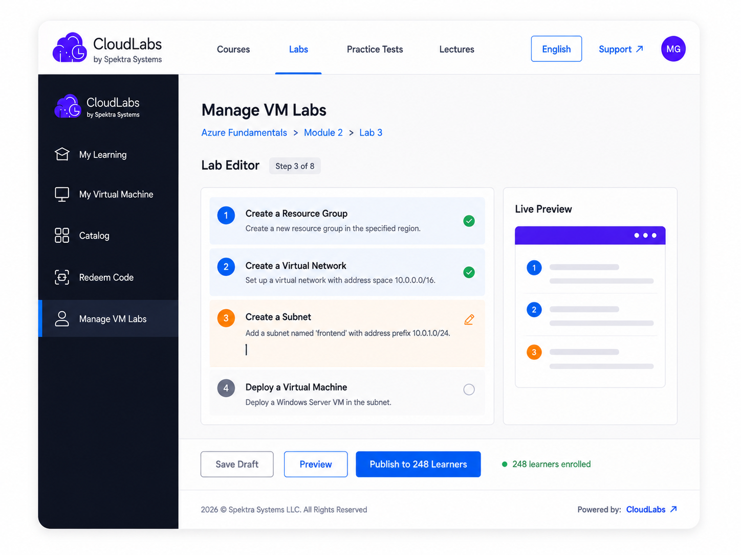 CloudLabs Platform Features. Build & Deploy Hands-on Labs