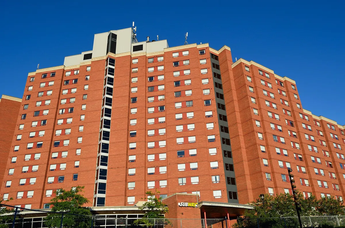 Student residence tower at Seneca Polytechnic's Newnham campus
