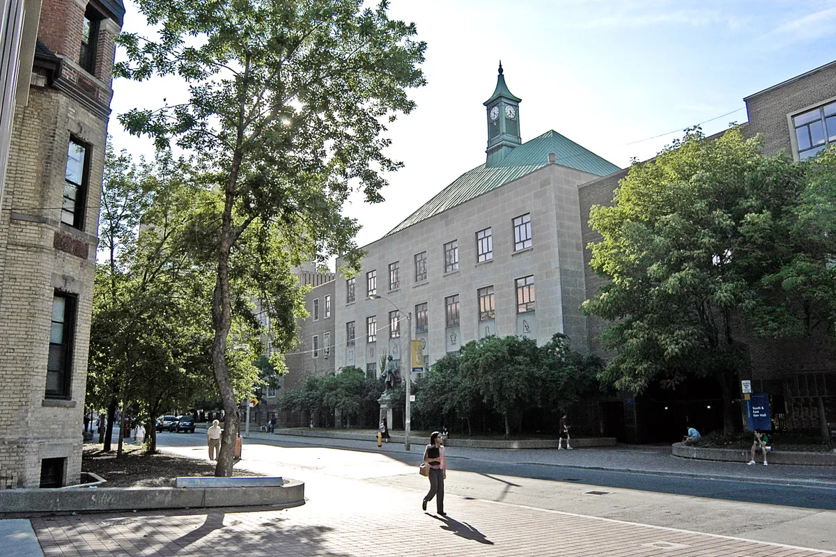 Kerr Hall and its clock tower at Toronto Metropolitan University