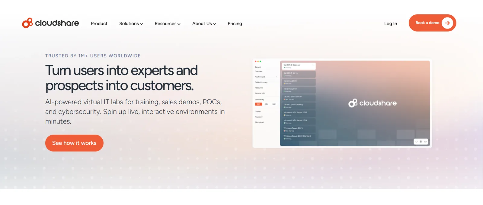 CloudShare homepage