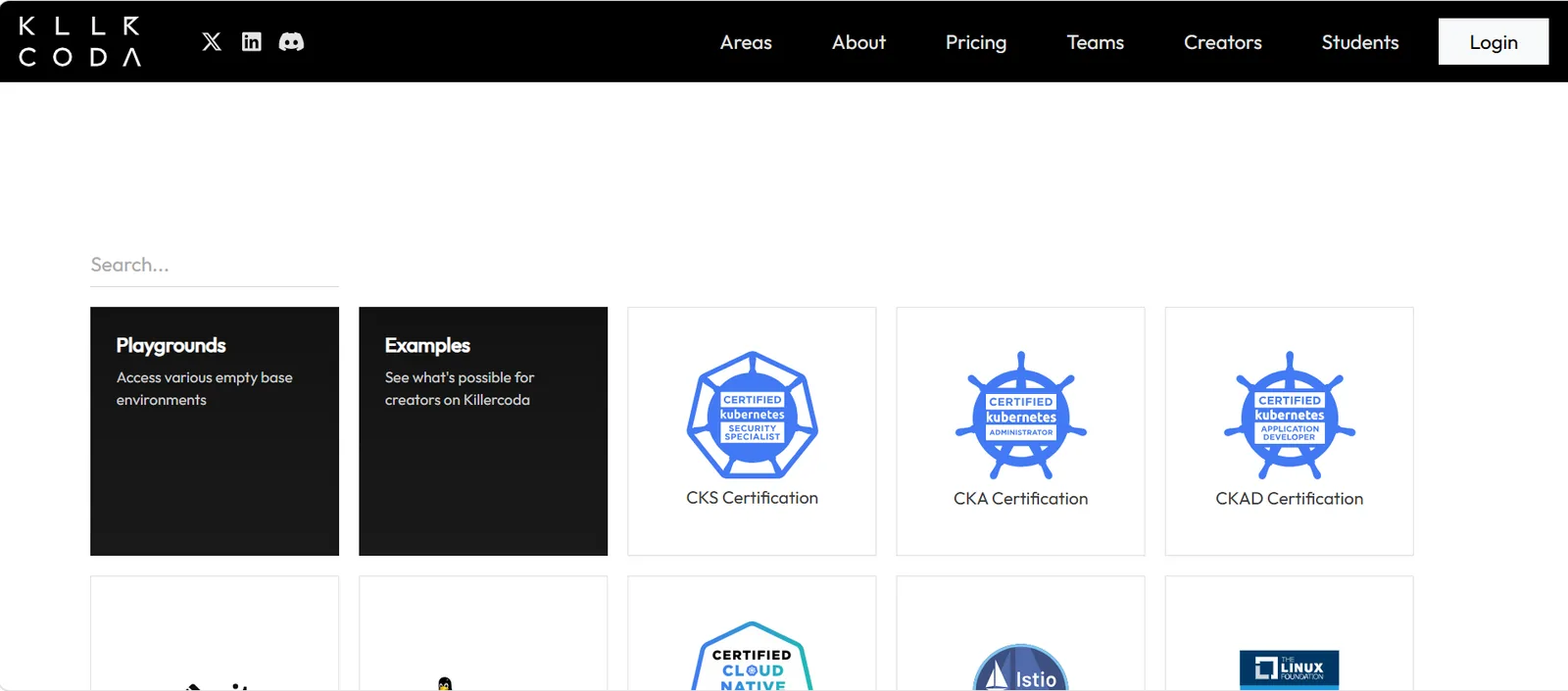 Killercoda homepage