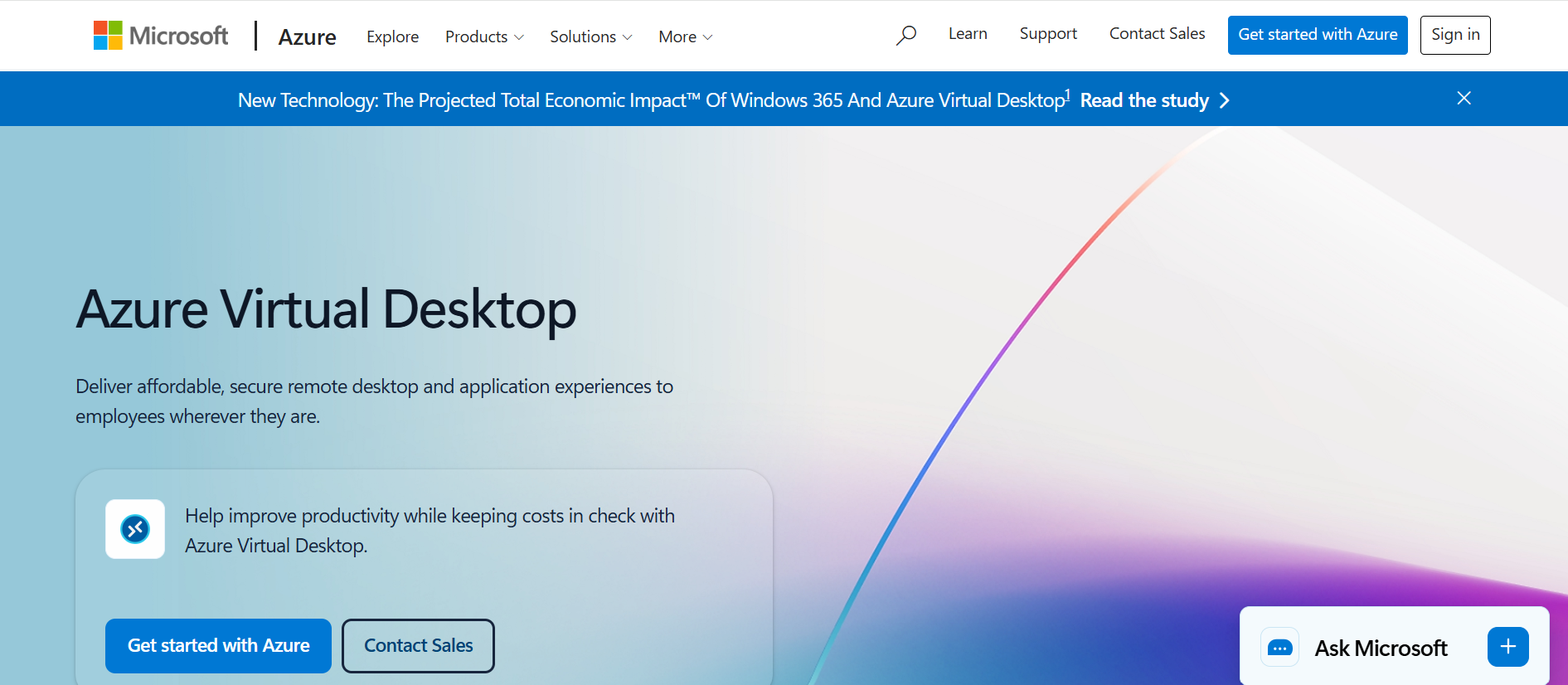 Azure Virtual Desktop homepage