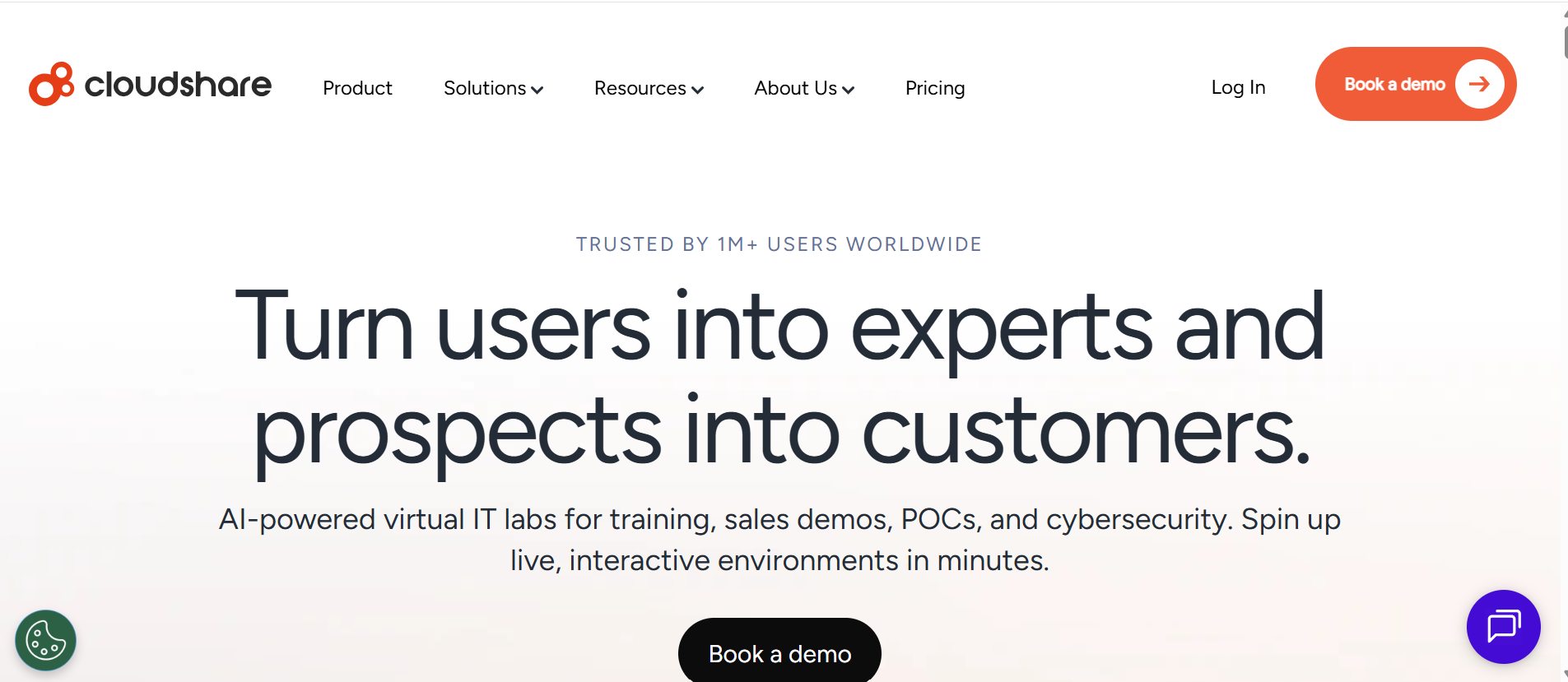 CloudShare homepage