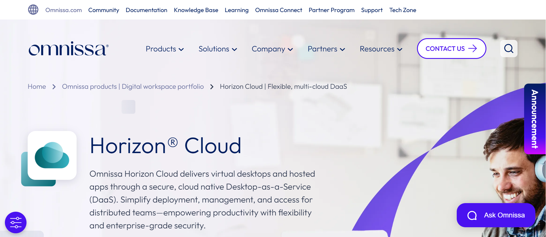 Omnissa Horizon homepage
