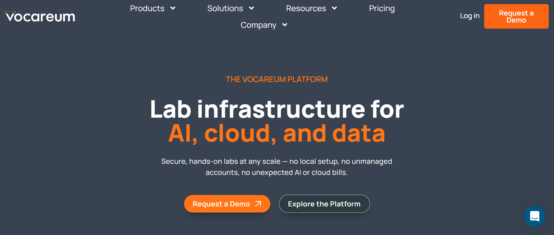 Vocareum homepage