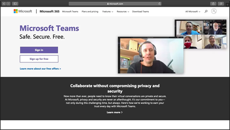 Step 1 - Microsoft Teams homepage