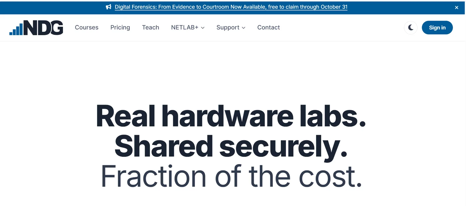 NDG NETLAB+ homepage