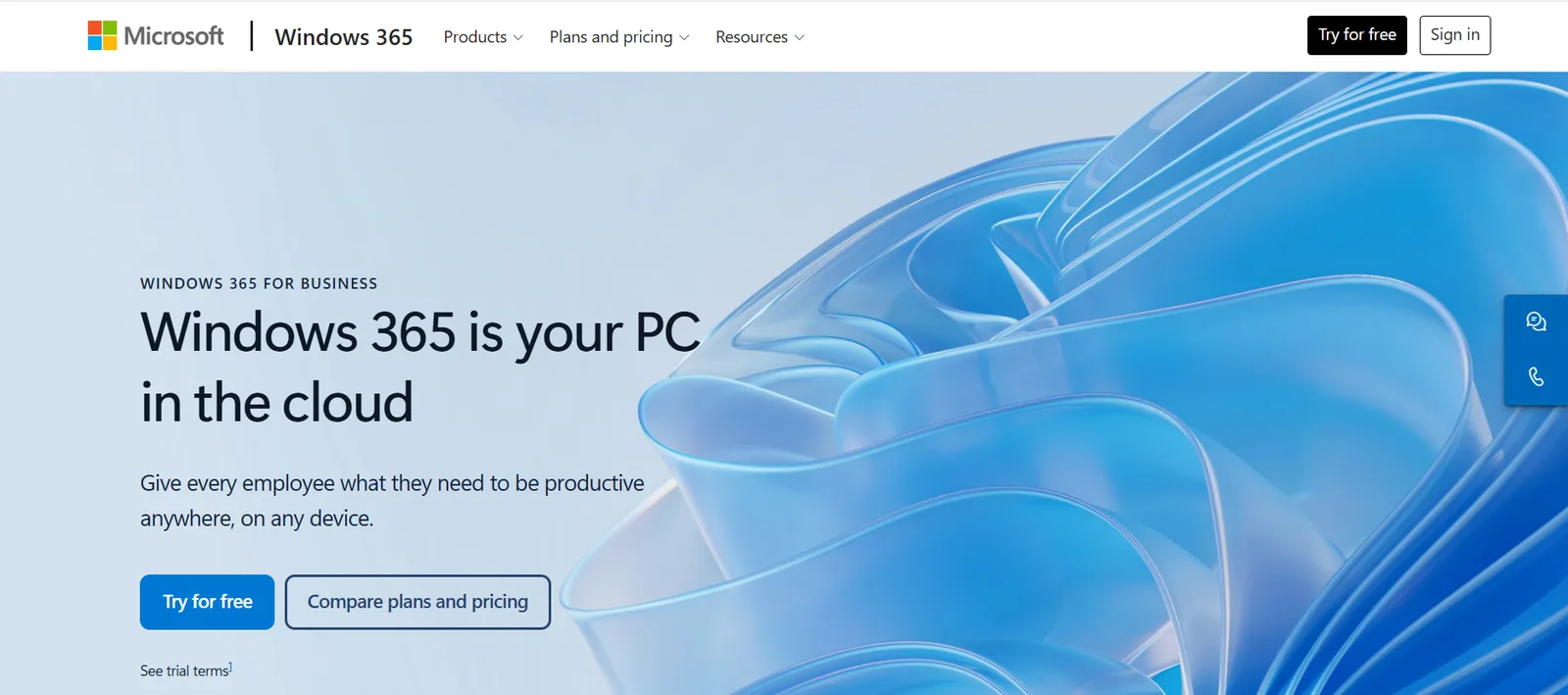 Windows 365 homepage